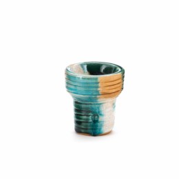 Чашка VINTAGE Clay&Glass Mortar (Ступа) бело-зелёно-бирюзовая